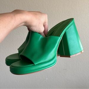 ASOS Z Code Z Green Peep Toe Block Heels Bratz Shoes 7 9